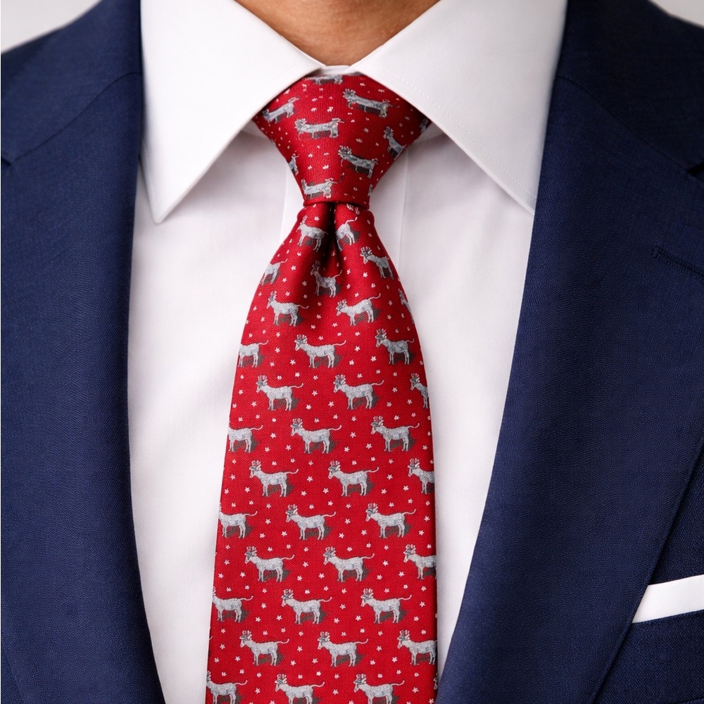 Vineyard Vines 100% Silk Men’s Tie - Donkey with Uncle Sam Hat